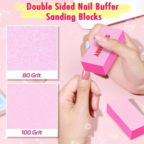 Nail Files and Buffers, Professional Manicure Tools Kit, 100/180 Grit Double Sid - Picture 3 of 6